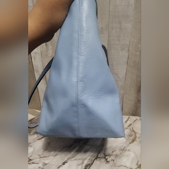 🌷Y2K Authentic Coach Street Zip Tote in Crossgrain Light Blue Leather🌸 - Picture 6 of 12